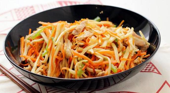 茭白肉丝的做法